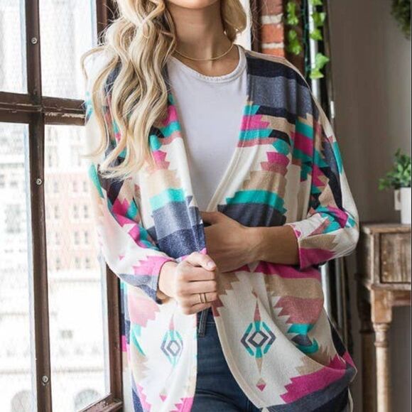 Aztec Cardigan Multi Color - Picture 2 of 7